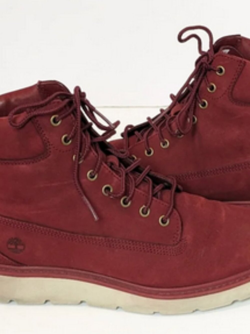 Timberland Kenniston Red Maroon Moto Lace Up Genuine Nubuck Leather Boots